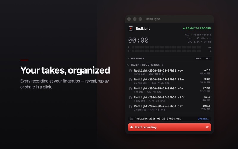 RedLight System Audio Recorder screenshot