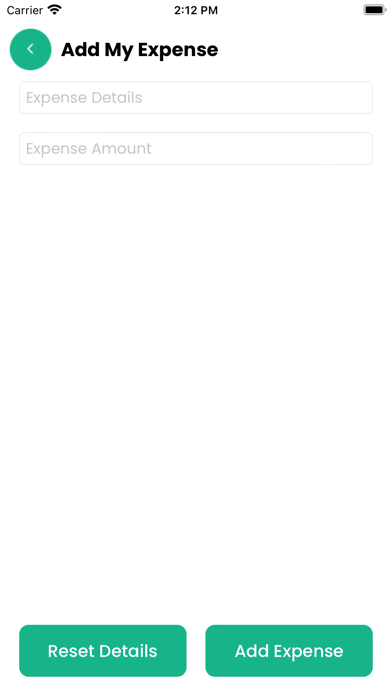 Personal Budget Diary Screenshot