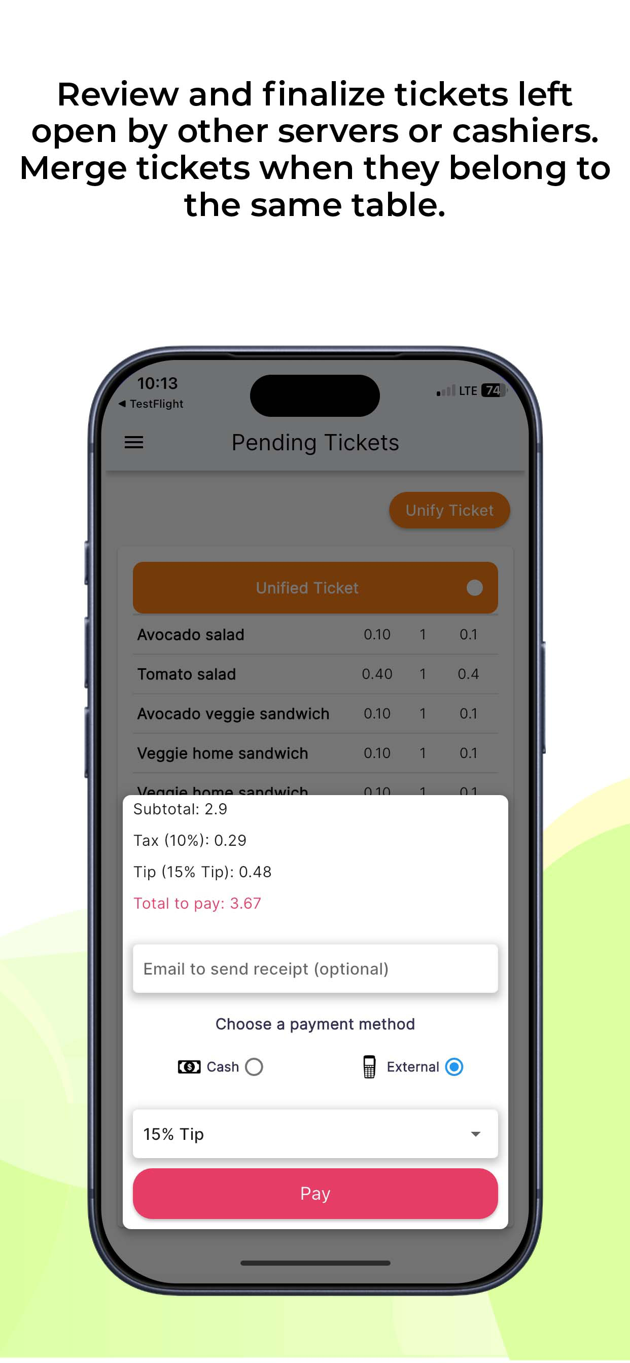 Meniuu for Cashiers