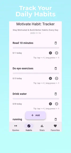 Motivate Habit: Tracker screenshot 1