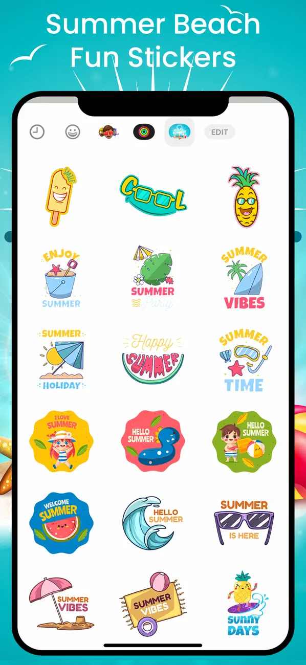 Screenshot #3 pour Summer Beach Fun Stickers