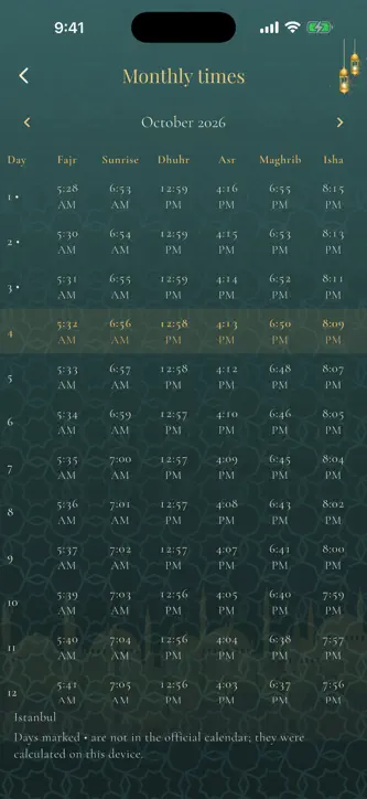 Huzur Vakti: Prayer Times screenshot 3