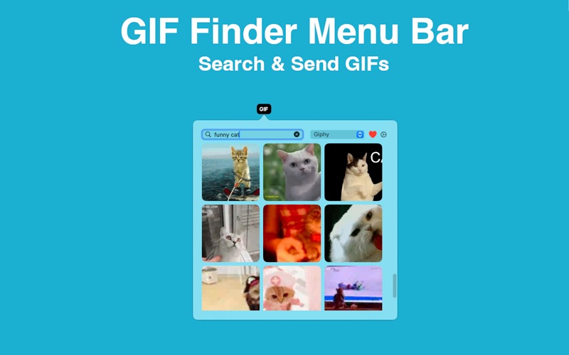 GIF Finder Menu Bar app screenshot