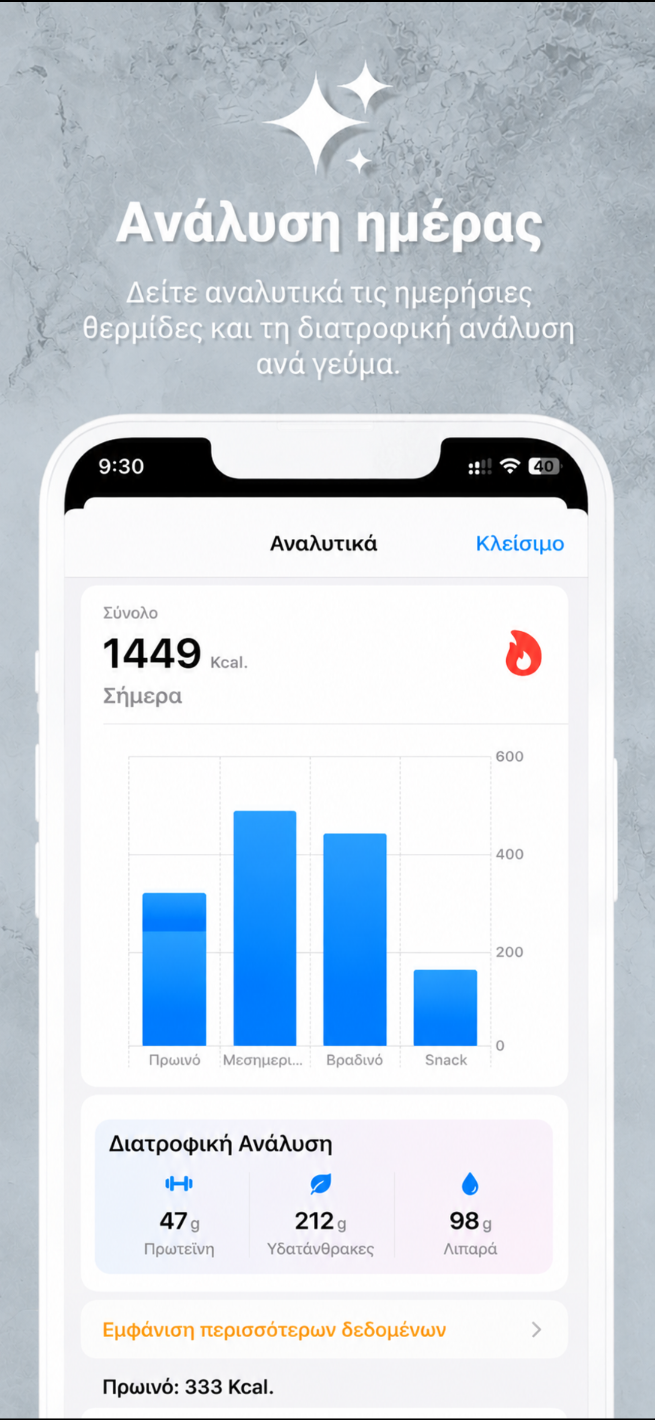 Ελληνικός Θερμιδομετρητής Go screenshot 6