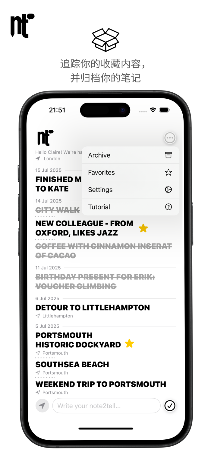 note2tell – Notes for later