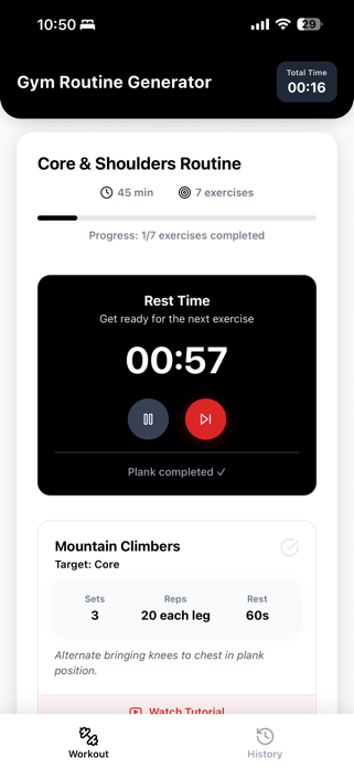 Gym Routine Generator Screenshot 5 of 7