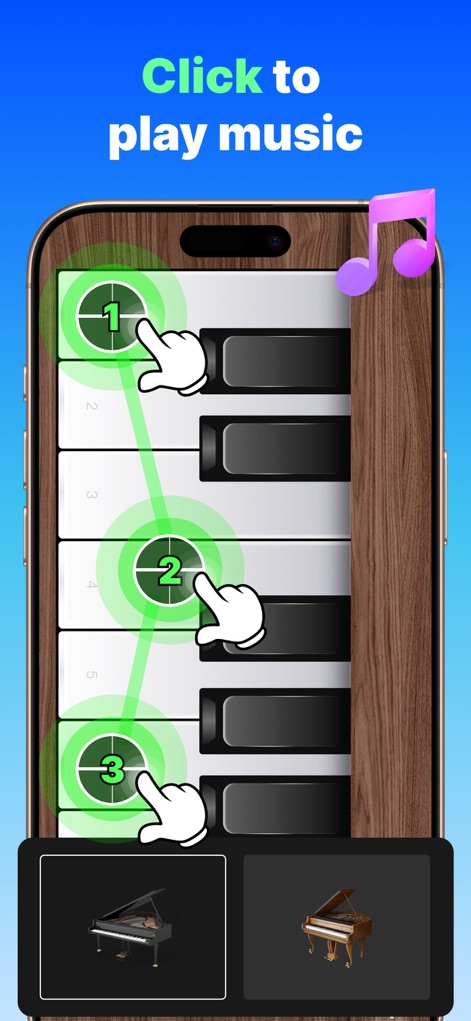 GA Auto Clicker - This tool extends beyond gaming, allowing users to "Click to play music" on a virtual piano keyboard by setting "numbered click targets" to automate melodies.
