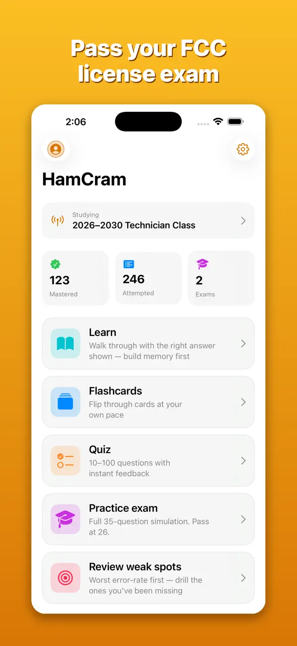 Screenshot #1 pour Ham Radio Exam Prep: HamCram