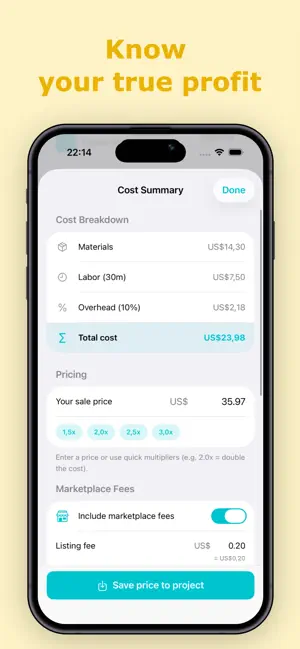CraftTok - Craft Cost Tracker screenshot 2