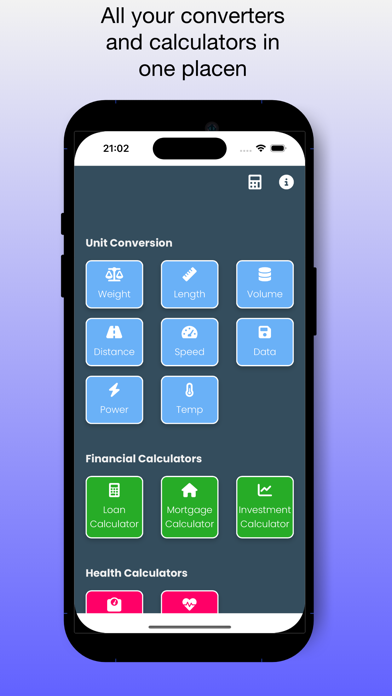 Screenshot #1 pour All-in-One Converter & Calc