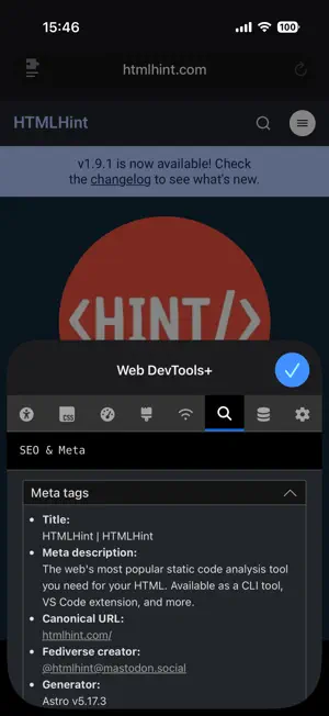 Web DevTools+ iPhone screenshot 2
