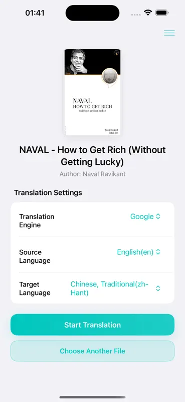 Tradutor de livros EPUB screenshot 2 of 4