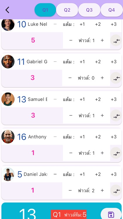 basketball scoresheet recorder