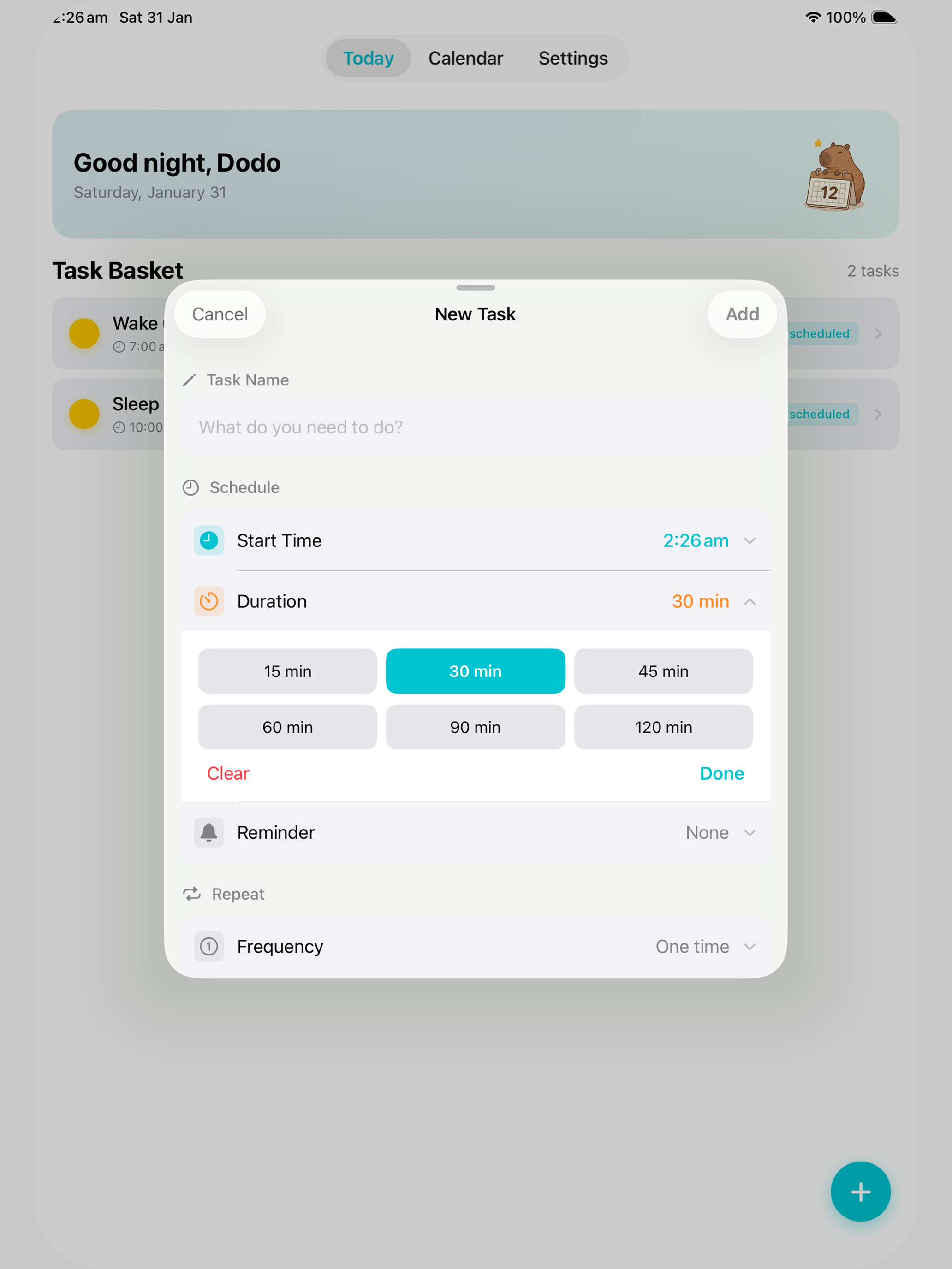 To Do & Daily Planner CapyPlan