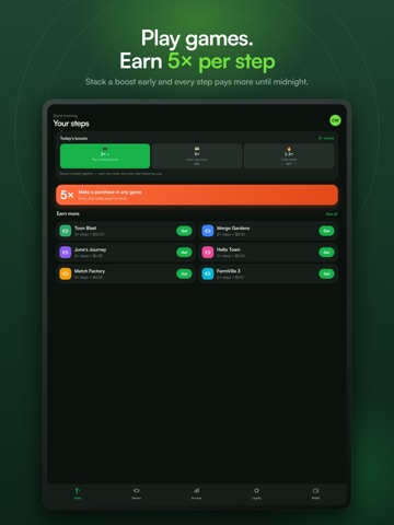 Steps Club: Earn Money to Walk iPad screenshot