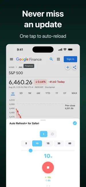 Auto Refresh+ for Safari screenshot 1