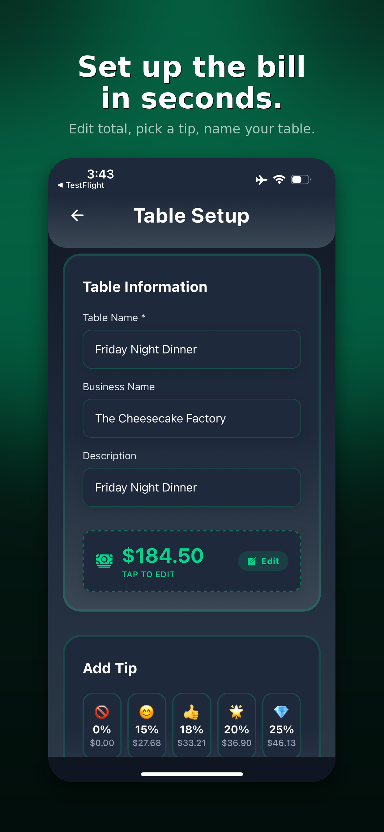 OneCheckPlease: Split Bills