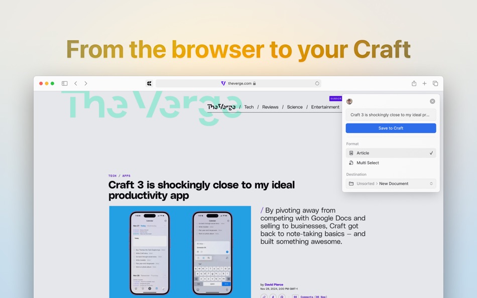#1. Craft Web Clipper (macOS) بواسطة: Craft Docs Limited