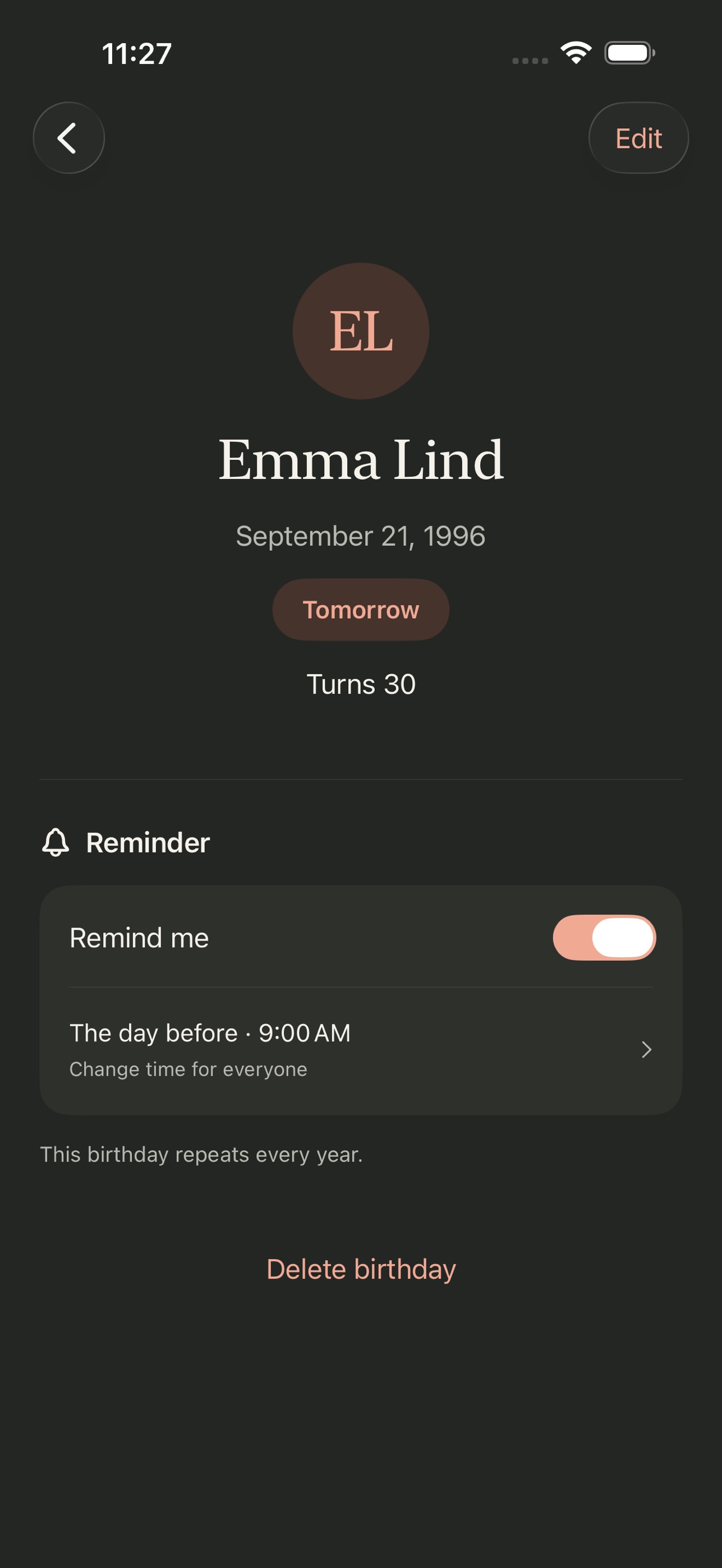 Screenshot 2 of Hurra: Birthday Reminders