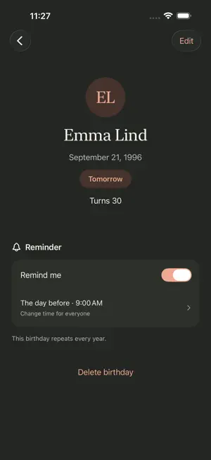 Hurra: Birthday Reminders screenshot 2