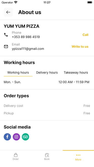 YUM YUM Application Screenshot