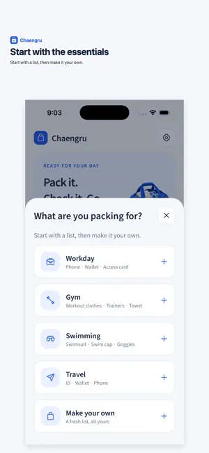 Chaengru: Packing Lists screenshot 3