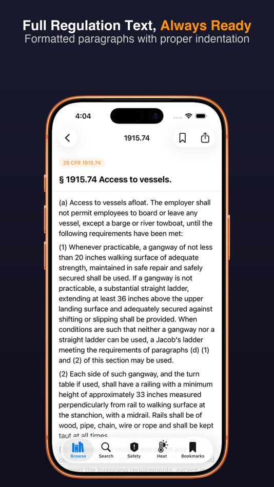 #4. OSHA Reference (iOS) Von: ZIma Logistics LLC