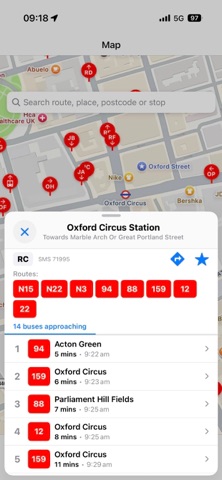 Bus UK iPhone screenshot