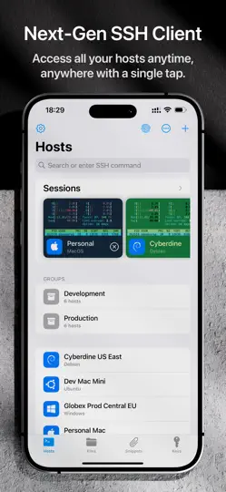 Captura de pantalla de Termix: SSH Client & Terminal en iPhone 1