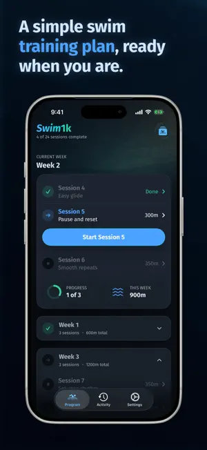 Swim1k: Couch to 1K screenshot 1