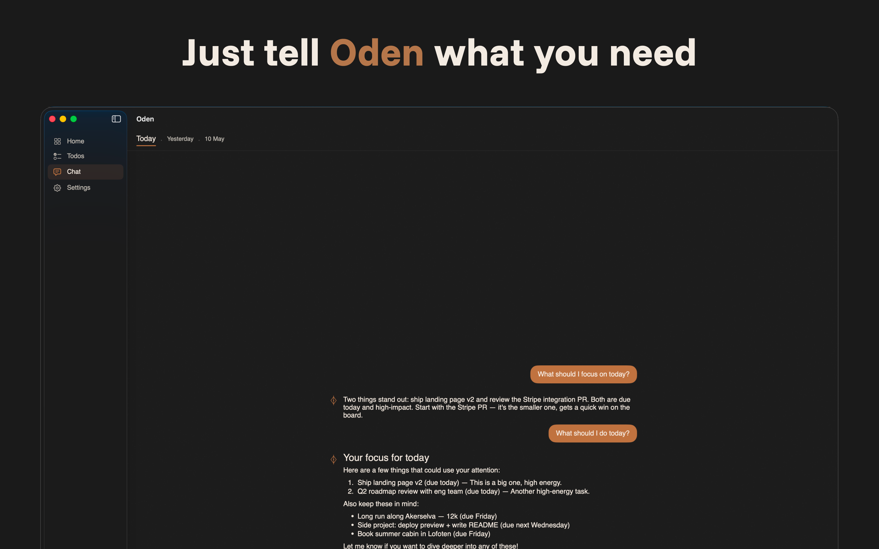 Oden — AI Todo Assistant