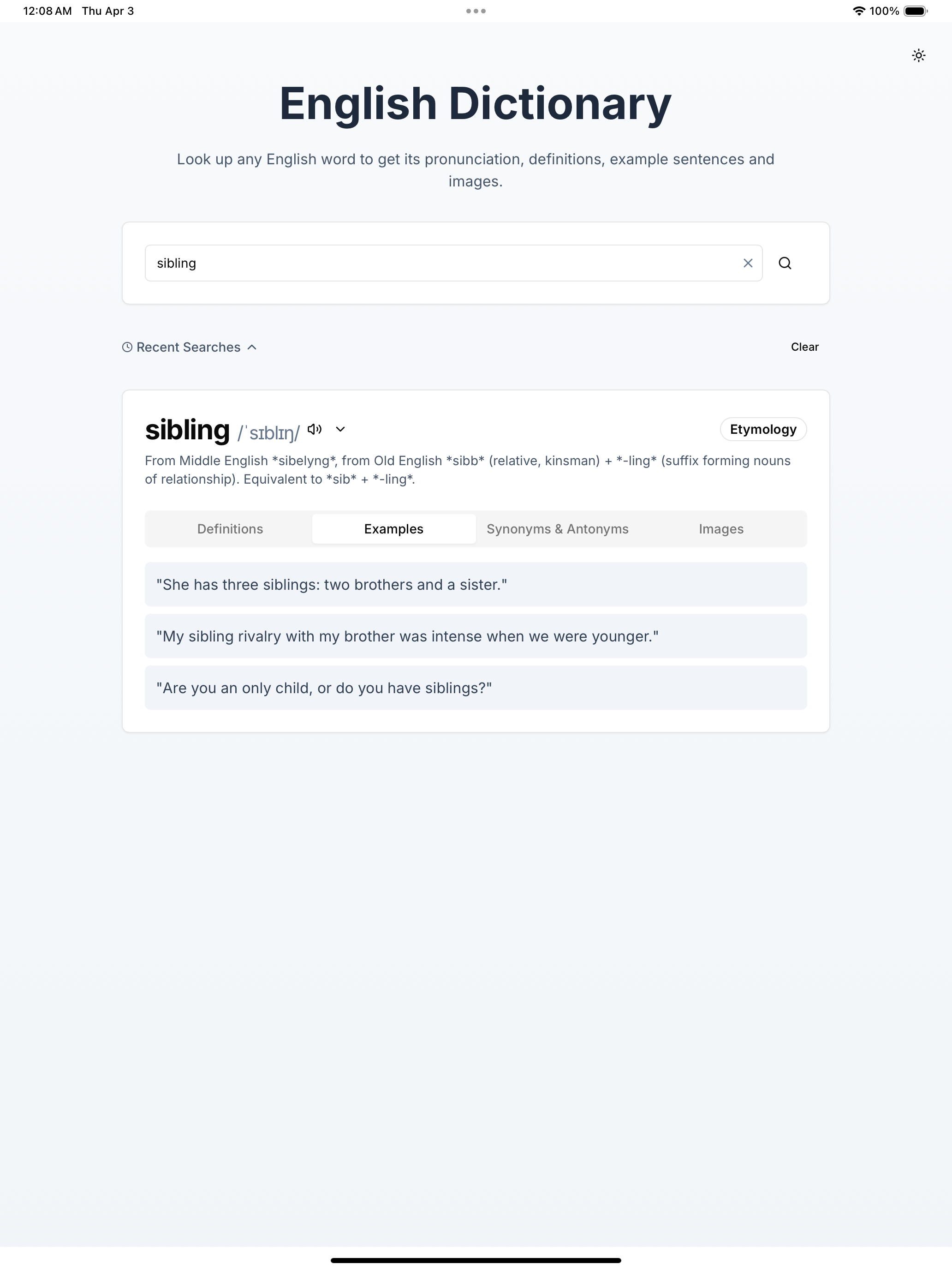 AI-Powered English Dictionary
