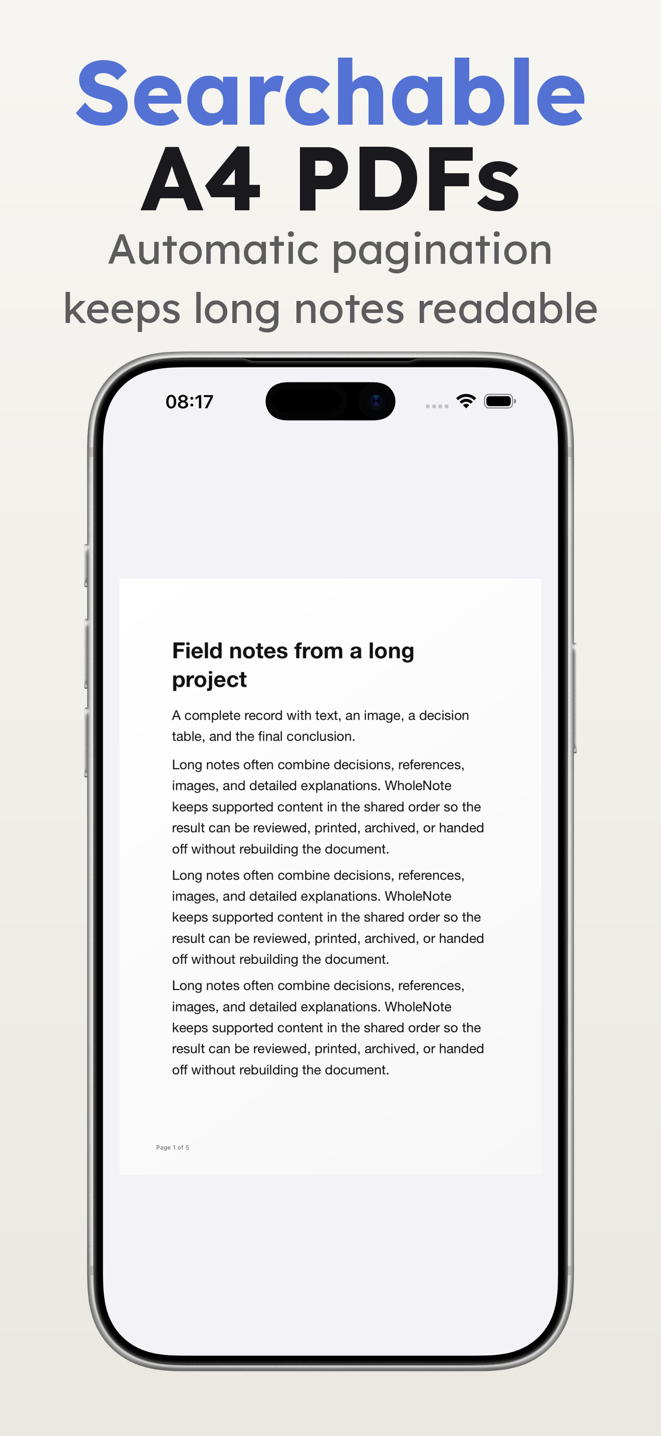 WholeNote: Export Notes screenshot 3