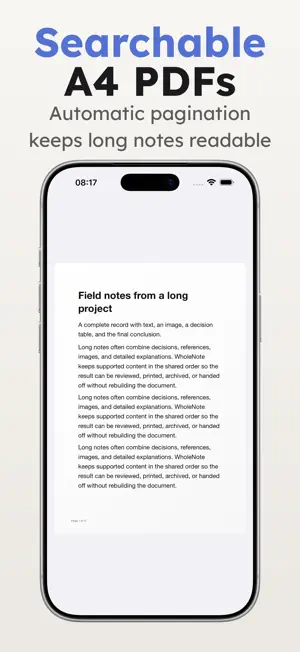 WholeNote: Export Notes screenshot 3