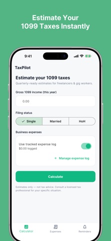 TaxPilot: 1099 Tax Estimator iPhone screenshot