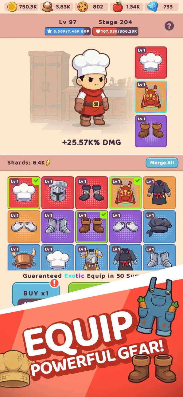 Knife Hero: Idle RPG iOS Mod IPA screenshot 2 - iOS game interface