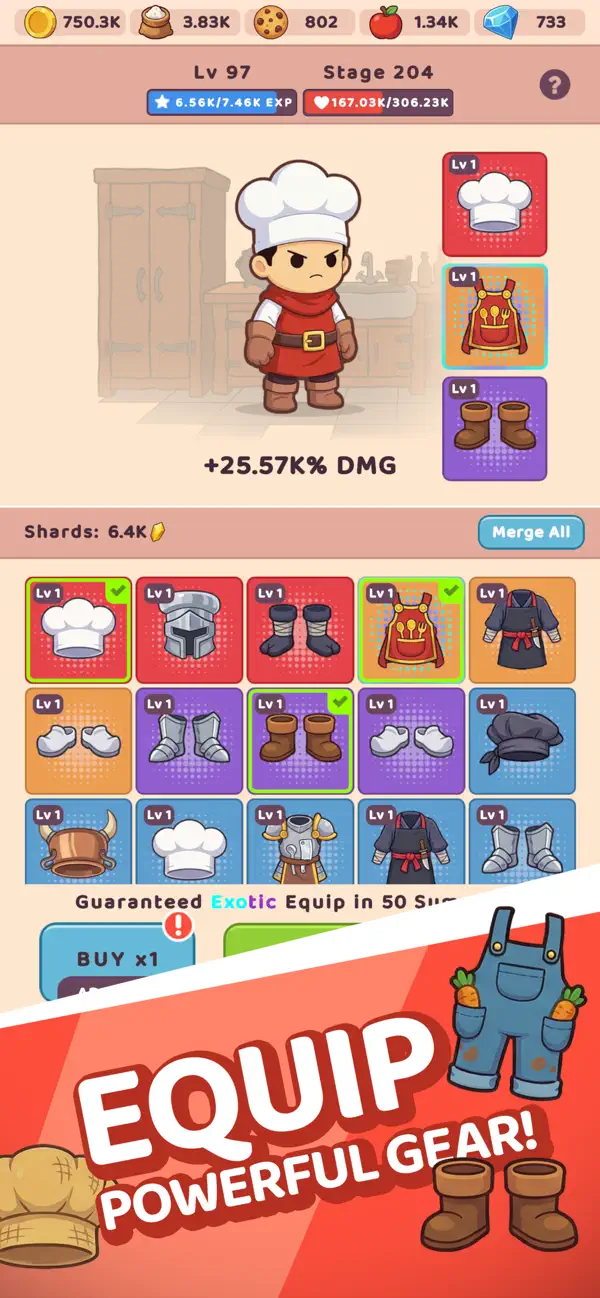 Knife Hero: Idle RPG iOS Mod IPA screenshot 2 - iOS game interface
