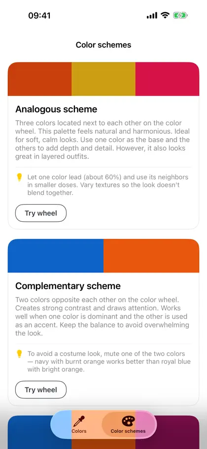 Screenshot 4 di 5 di Tinto: Personal Color Wheel