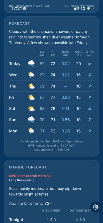 Captura 4 de 5 de squalls — Bermuda weather