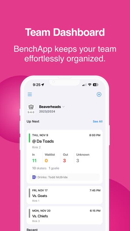 BenchApp - Sports Team Manager