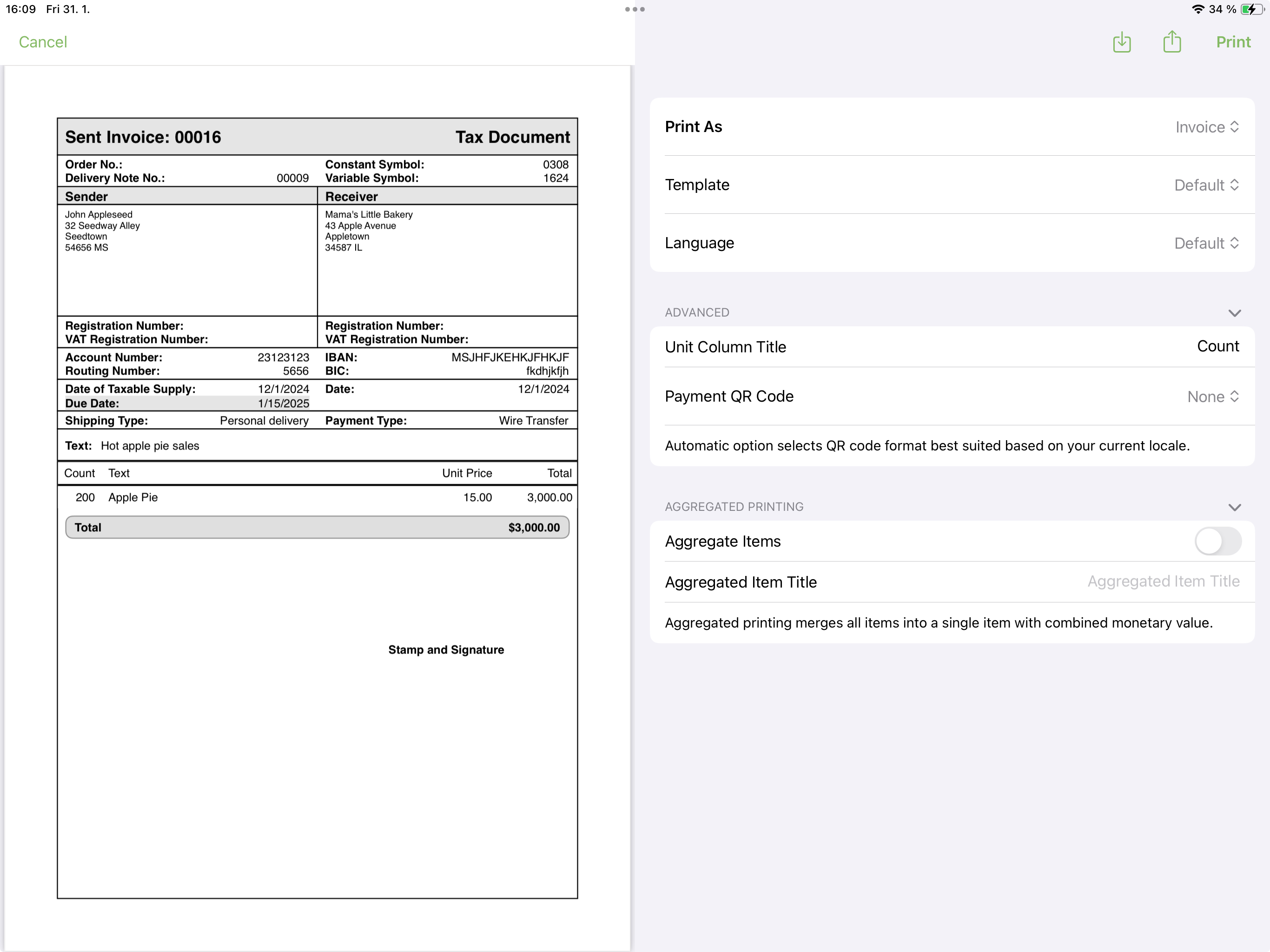 Invoice Rex