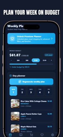 Student Meal Prep Planner screenshot