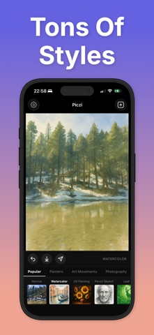 Piczi - AI Photo Editor & Art iPhone screenshot