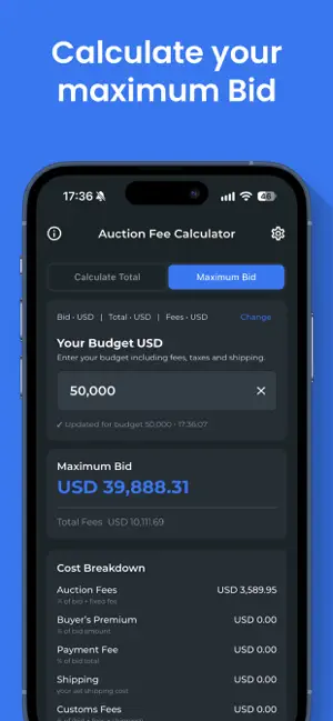 Auction Calculator - Bid Smart screenshot 2