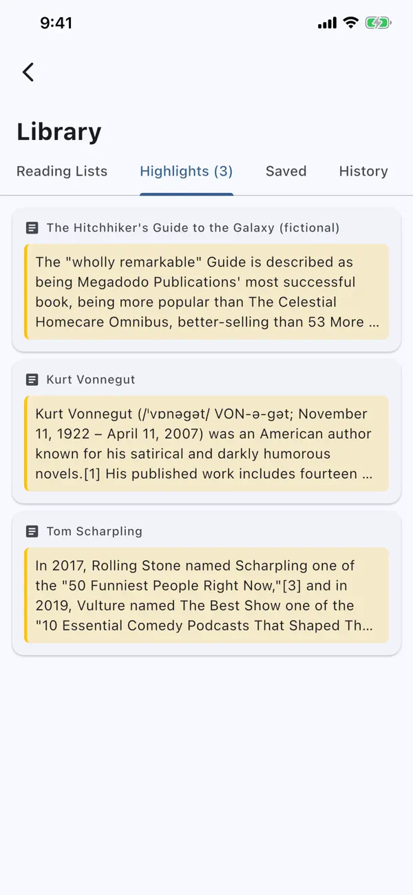 #6. WikiVibe: Wikipedia Reader (iOS) Ved: Kinetic Origin LLC