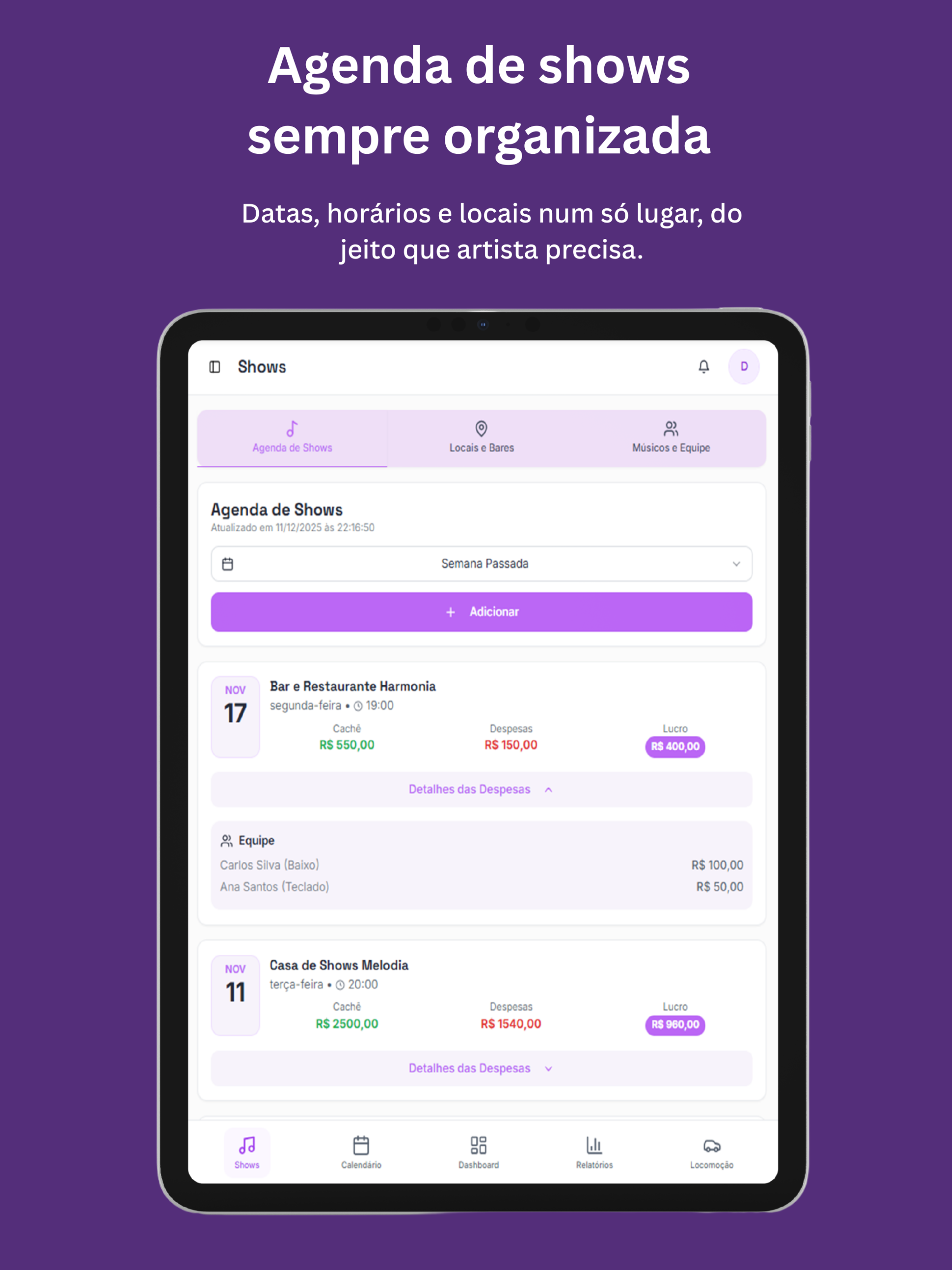 SouArtista: Cachês e agenda screenshot 8