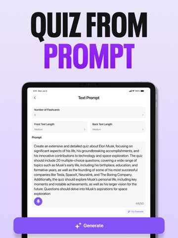 AI Quiz Maker : AI Flashcards iPad screenshot