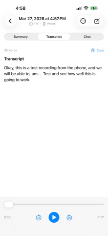 Perspective Transcribe iPhone screenshot