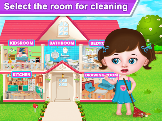 Baby Girl Home Cleaning iPad screenshot 6 - Games app