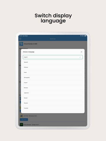 Virtual Number & SMS iPad screenshot